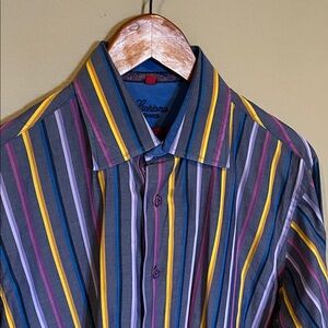 Vibrant Striped Button Down Shirt